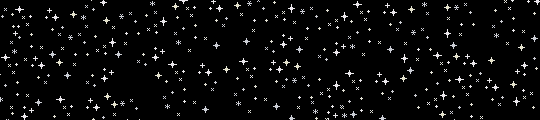 An animated pixel art of the Liberator from Blake's 7 crossing a star field from left to right.